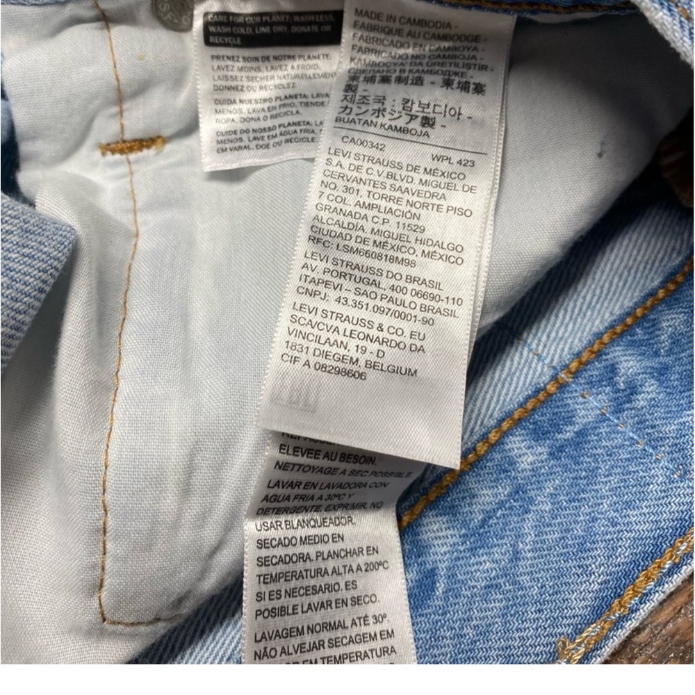 NWT! Levi's Premium 501® High Rise Button Fly Cotton Distressed Shorts Size 33” - Picture 15 of 16